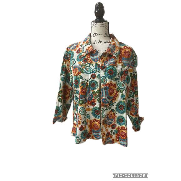 KAKTUS JACKET PSYCHEDELIC PAISLEY 60’STYLE HIPPIE SUMMER OF LOVE VISUAL SZ XL - Picture 15 of 15